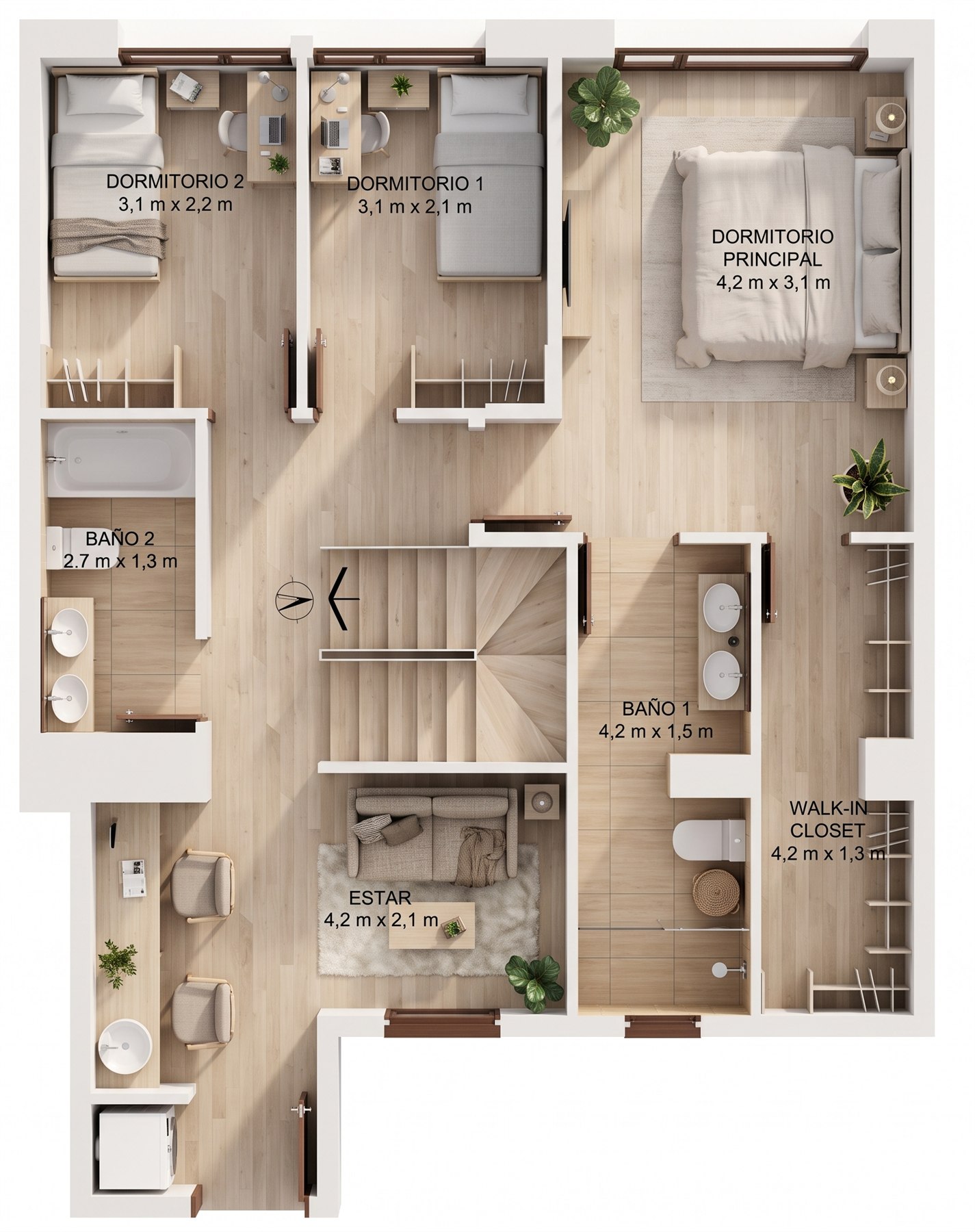 Plano Dúplex Ginebra — Segundo Piso